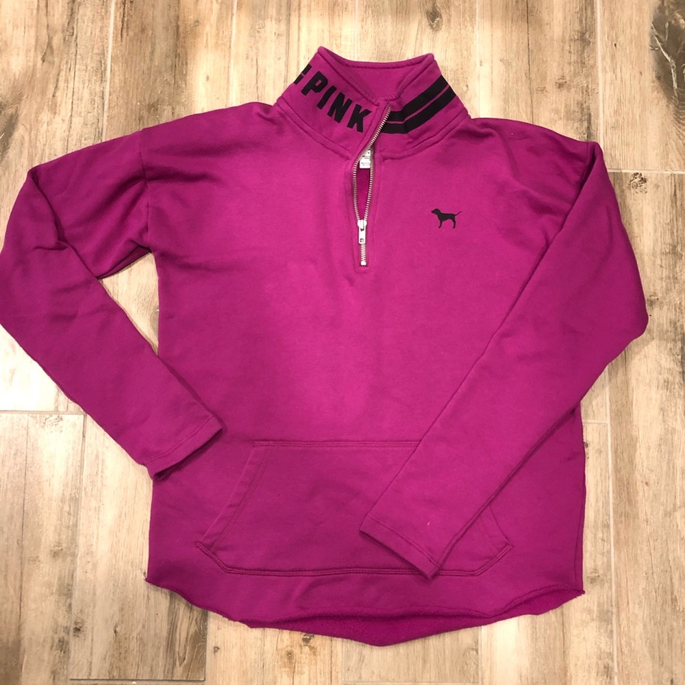 PINK 3/4 zip sweater.